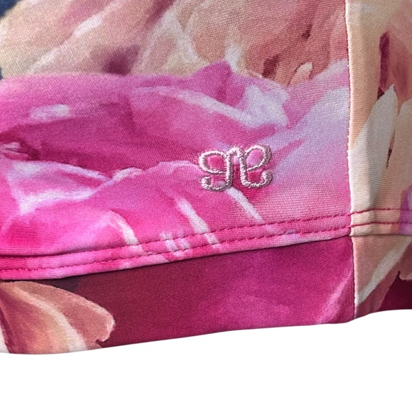 Albion Swim Top Womens Size XS Pink Floral Peonies Icon Wave Ruffle One Shoulder - Picture 7 of 9